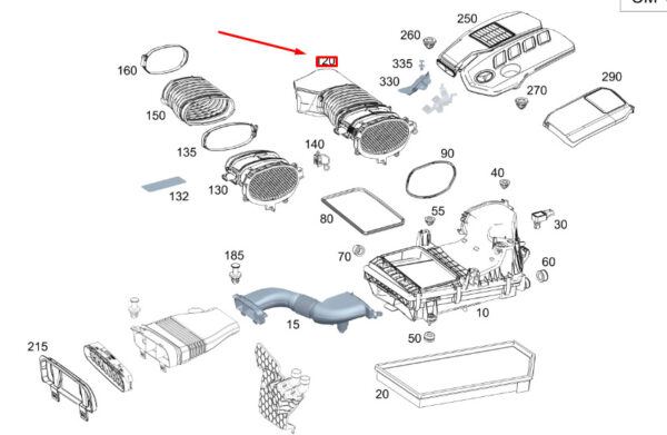 A6540901200 - NEW MERCEDES-BENZ GLE W167 CLEAN AIR LINE A6540901200