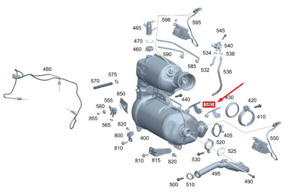 A6541408600 - NEW MB GLB X247 FRONT CATALYTIC CONVERTER PRESSURE LINE A6541408600