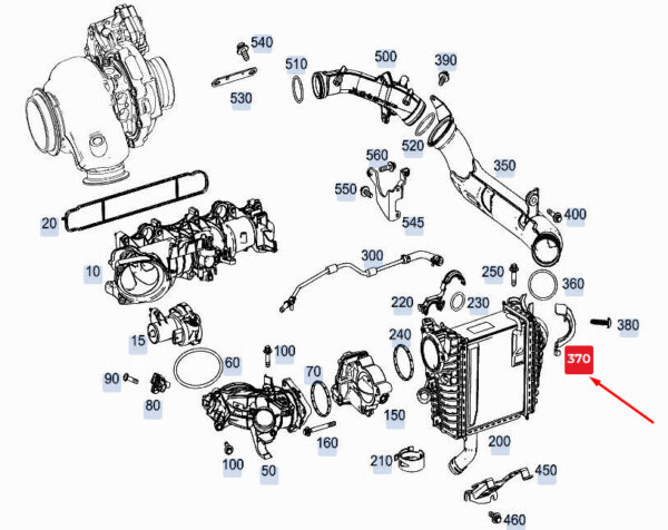 A6541410000 - New MERCEDES-BENZ A W177 Charging Air Intercooler Bracket A6541410000