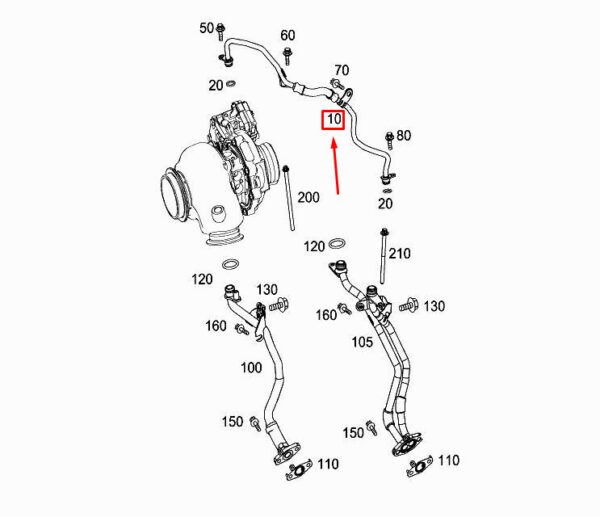 A6541800120 - NEW MERCEDES-BENZ GLE W167 LUBRICANT LINE A6541800120 GENUINE