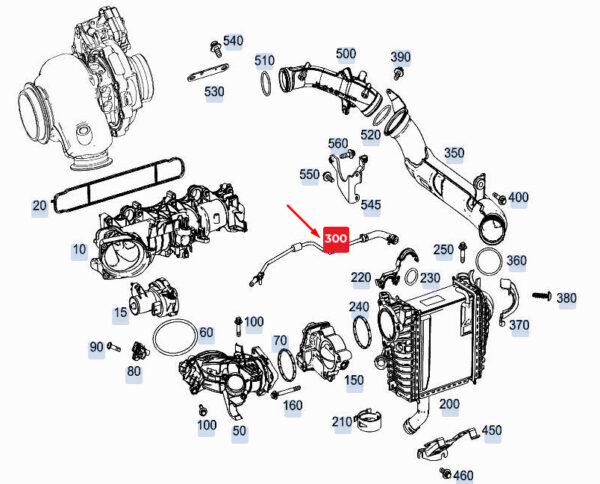 A6542000358 - MERCEDES-BENZ GLE W167 Intercooler Vent Line A6542000358 NEW GENUINE