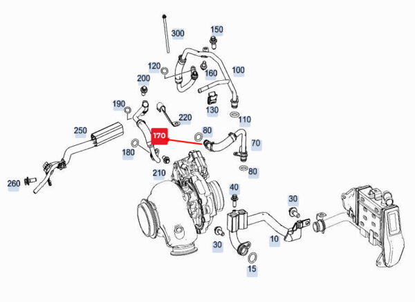 A6542030702 - New MERCEDES-BENZ GLE W167 Engine Water Line A6542030702