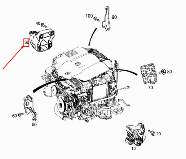 A6542230300 - NEW MERCEDES-BENZ S W222 ENGINE CARRIER A6542230300 GENUINE