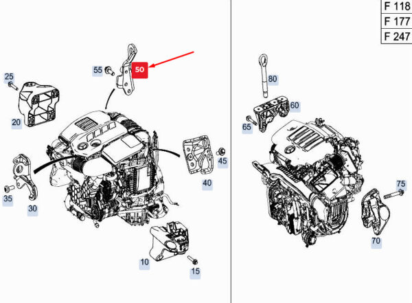 A6542240100 - NEW MERCEDES-BENZ GLE W167 ENGINE LIFT A6542240100 GENUINE