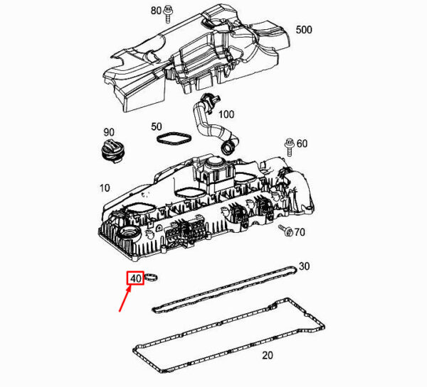A6560160400 - Mercedes-Benz S W222 Cylinder Head Lid Mold Gasket A6560160400 NEW GENUINE