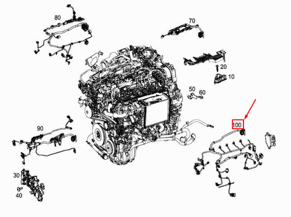 A6561507700 - NEW MERCEDES-BENZ S W222 ENGINE WIRING HARNESS A6561507700