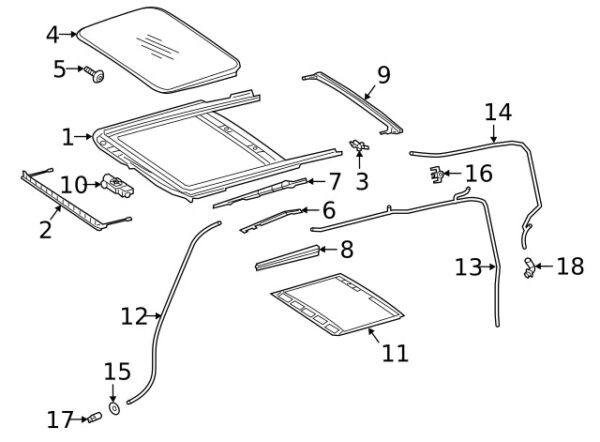 A668506224064 - Mercedes-Benz drain hose mount for rear sunroof A668506224064