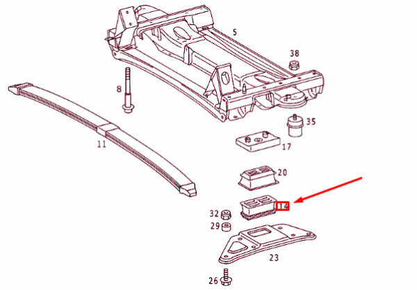 A9013221119 - NEW MB SPRINTER 903 FRONT SUBFRAME SPRING BEARING A9013221119 GENUINE
