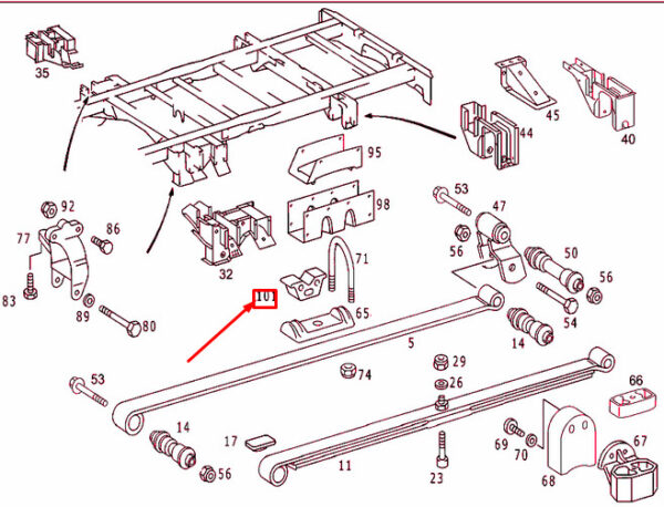 A9013250844 - NEW MB SPRINTER 903 REAR SPRING STOP RUBBER BUFFER A9013250844 OEM