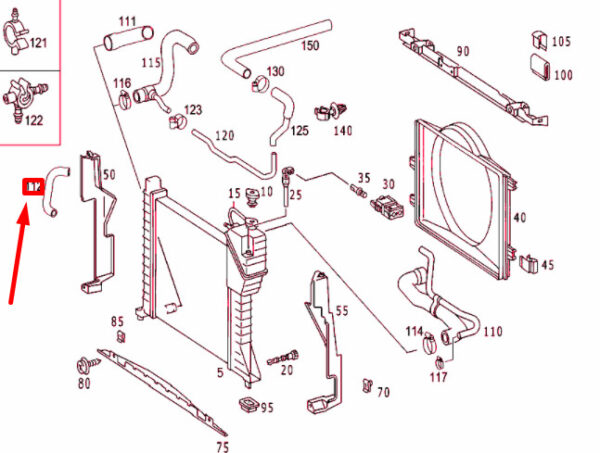 A9015013082 - NEW MERCEDES-BENZ SPRINTER W903 COOLER LOWER HOSE A9015013082 GENUINE