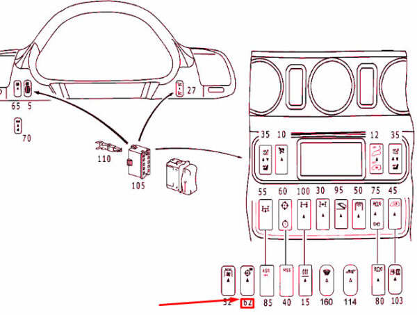 A9015450207 - NEW MERCEDES-BENZ SPRINTER 903 P.T.O."ON" SWITCH A9015450207 ORIGINAL