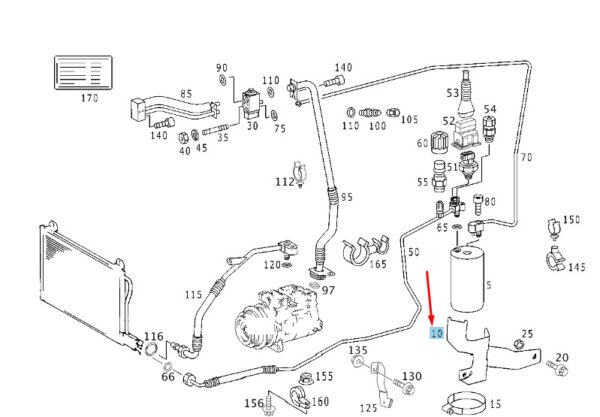 A9018321114 - NEW MB SPRINTER W903 REFRIGERANT LINE ARRANGEMENT BRACKET A9018321114 ORIGINAL