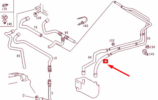 A9018324823 - NEW MB SPRINTER W903 AFTERHEATING TO PIPE RETURN HOSE A9018324823 ORIGINAL