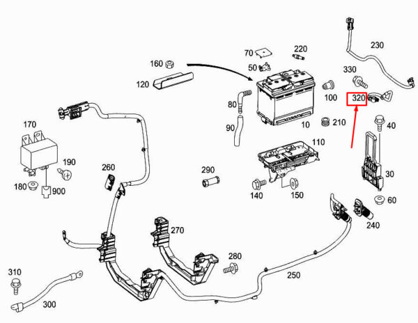 A9065400241 - NEW MERCEDES-BENZ SPRINTER 906 BATTERY GROUNDING STRAP A9065400241