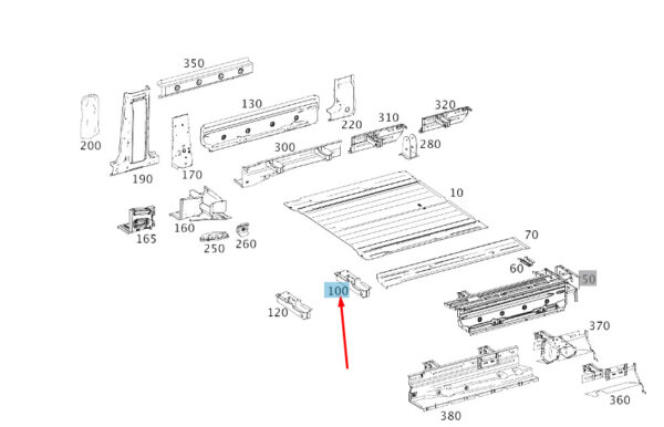 A9066100014 - NEW MB SPRINTER W906 CENTER SUBSTRUCTURE CROSSMEMBER A9066100014 ORIGINAL