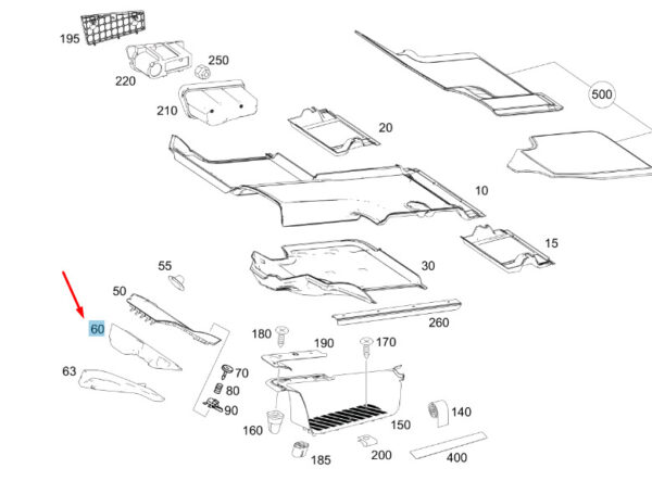 A9066840237 - New MB SPRINTER W906 Front Floor Covering Support LHD A9066840237