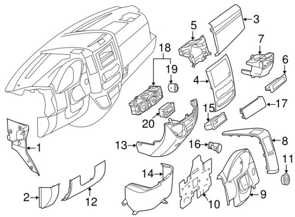 A90668908087J69 - Mercedes-Benz SPRINTER CLASS RIGHT INSTRUMENT PANEL SIDE COVER A90668908087J69