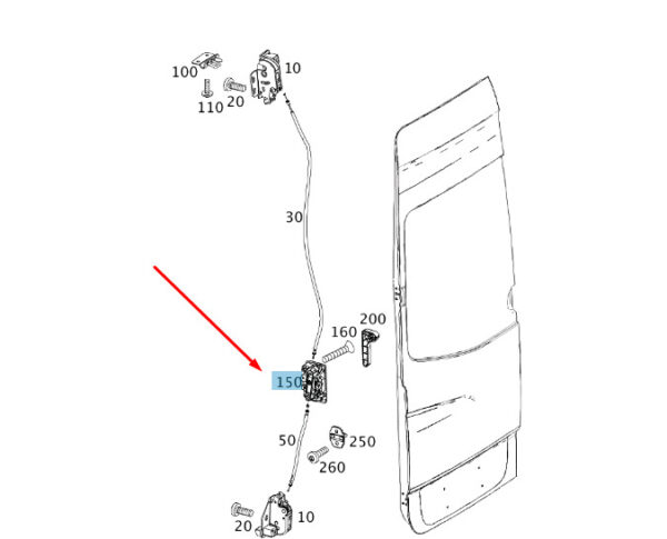 A9067400088 - NEW MERCEDES-BENZ SPRINTER W906 REAR LEFT END DOOR ACTUATION A9067400088