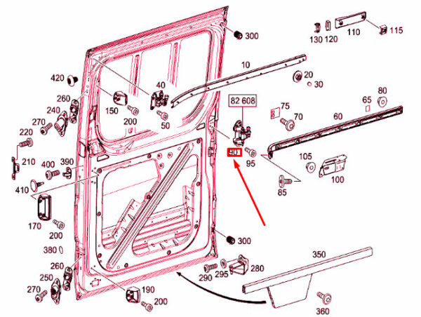 A9067600247 - NEW MB SPRINTER 906 CENTRAL LEFT SLIDING DOOR CARRIAGE A9067600247 OEM
