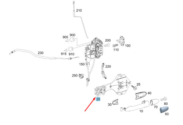 A9067600934 - NEW MB SPRINTER W906 FRONT LEFT DOOR HANDLE BEARING BRACKET A9067600934 ORIGINAL