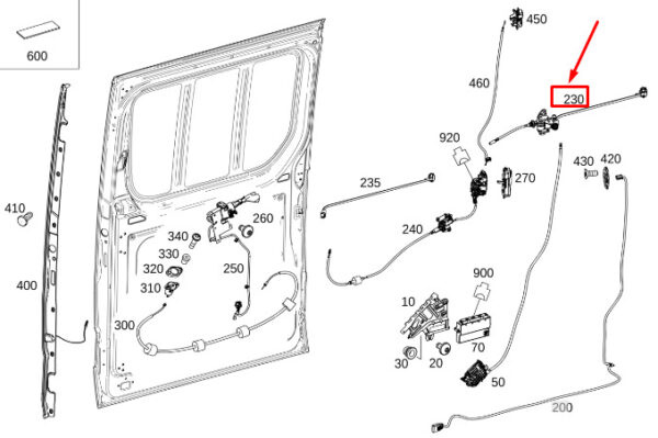 A9067603247 - Mercedes-Benz Sprinter 907 Sliding Door Sled Right A9067603247 NEW ORIGINAL