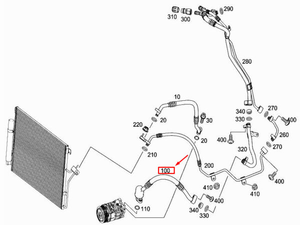 A9068302800 - NEW MERCEDES-BENZ SPRINTER 906 COMPRESSOR REFRIGERANT LINE A9068302800 ORIGINAL