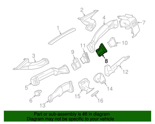 A9068311245 - MERCEDES-BENZ SPRINTER CLASS CENTER RIGHT INSTRUMENT PANEL AIR DUCT A9068311245