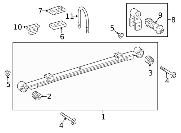 A9073250600 - NEW MERCEDES-BENZ SPRINTER CLASS REAR LEAF SPRING BUMPER A9073250600 GENUINE