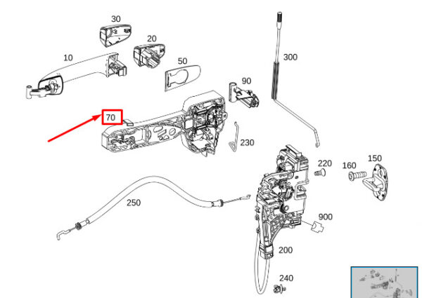 A9077600200 - MERCEDES-BENZ SPRINTER 907 Front Left Door Handle Base A9077600200 NEW GENUINE