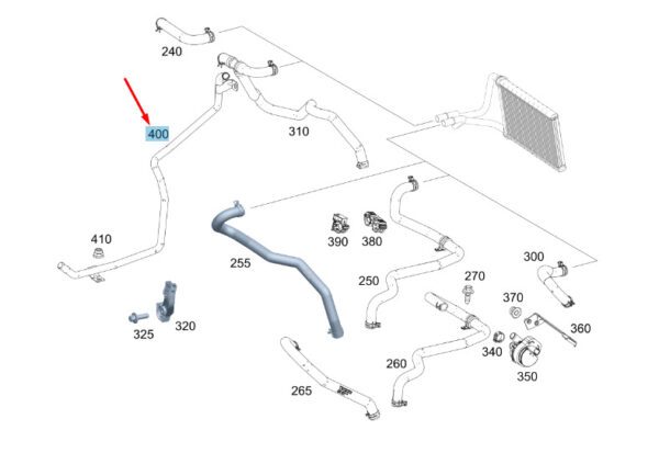 A9078301001 - Mercedes-Benz Sprinter W907 Heating Water Return Pipe A9078301001 NEW ORIGINAL