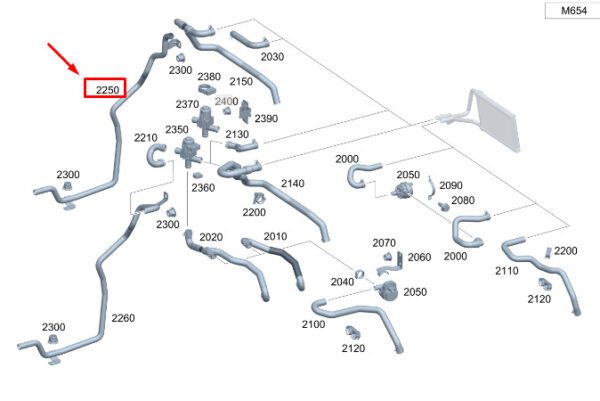 A9078301002 - MERCEDES-BENZ SPRINTER 907 Heating Water Return Line A9078301002 NEW GENUINE