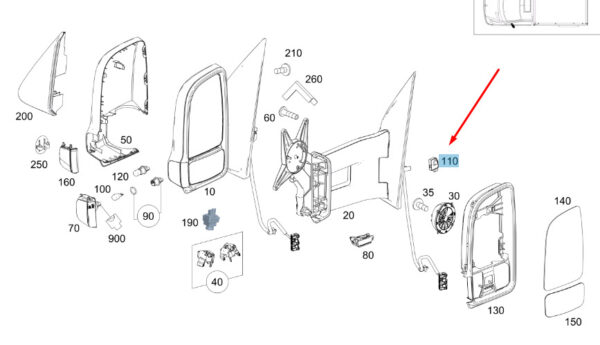 A9105420100 - NEW MB SPRINTER W907 FRONT LEFT DOOR MIRROR WARNING DEVICE A9105420100 ORIGINAL