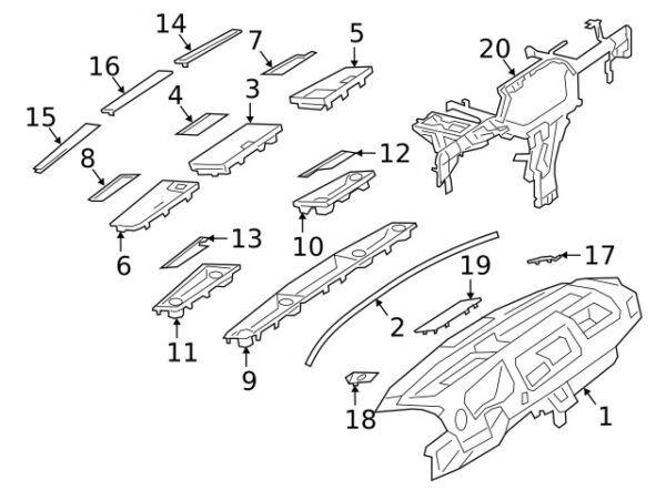 A91068960009051 - Mercedes-Benz Center Instrument Panel Cover A91068960009051