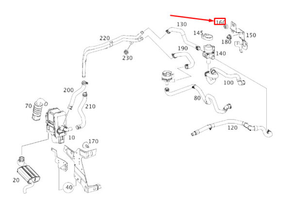 N000000003477 - NEW MERCEDES-BENZ CLA C117 CHANGE-OVER-VALVE MOUNT N0000003477