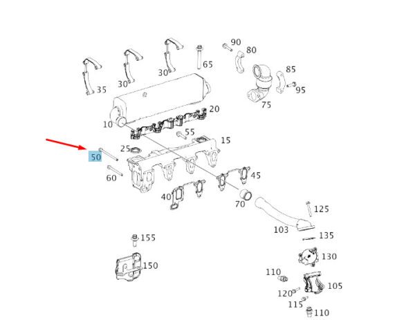 N910105008015 - NEW MERCEDES-BENZ E W210 EXHAUST GAS RETURN BOLT N910105008015 GENUINE