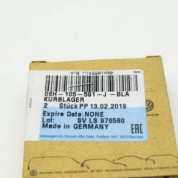 06H105591JBLA - NEW AUDI A3 8P ENGINE LOWER CRANKSHAFT BEARING 06H105591JBLA ORIGINAL