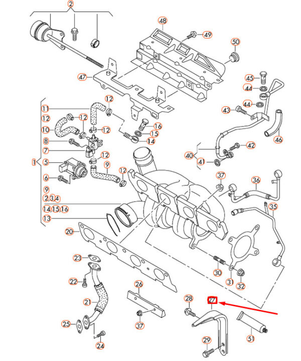 06J145536M - AUDI Q3 8U Turbocharger Support Bracket 06J145536M ORIGINAL