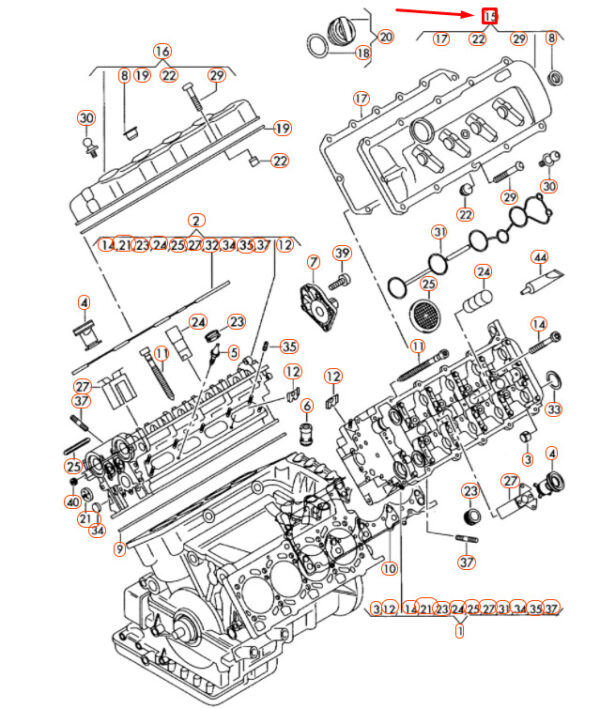 079103471AC - AUDI A4 B7 Left Cylinder Head Cover With Gasket 079103471AC ORIGINAL