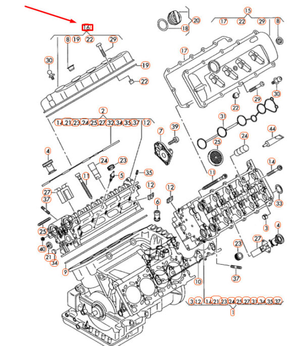 079103472AE - NEW AUDI A4 B7 RIGHT CYLINDER HEAD COVER WITH GASKET 079103472AE ORIGINAL