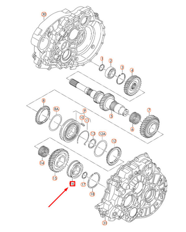 0A5311235K - AUDI Q3 8U Manual Transmission Input Shaft Bearing 0A5311235K ORIGINAL
