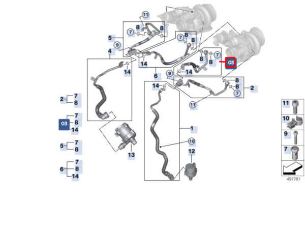 11539896890 - BMW X6 G06 Turbocharger Supply Coolant Line 11539896890 ORIGINAL