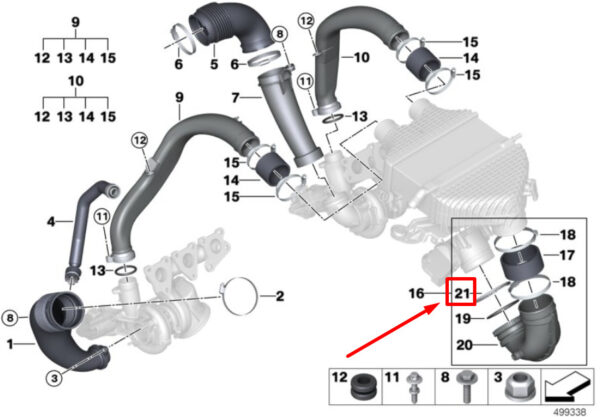 11617848445 - NEW BMW 2 COUPE F87 ENGINE CLAMP RING 7848445 11617848445 ORIGINAL