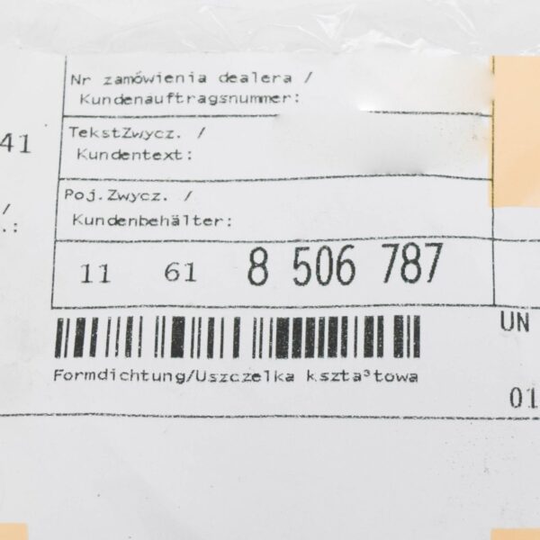 11618506787 - NEW BMW 3 F30 AIR DUCT PRE-FORMED SEAL 11618506787 8506787 ORIGINAL