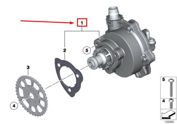 11667558344 - BMW 7 F01, F02 Brake Vacuum Pump 7558344 11667558344 ORIGINAL