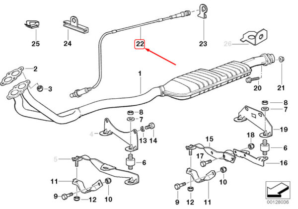 11781734670 - BMW 3 E36 Catalyst/Lambda Probe Temperature Sensor 11781734670 ORIGINAL