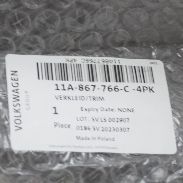 11A867766C4PK - NEW VOLKSWAGEN ID.4 REAR RIGHT LOWER C-PILLAR COVER 11A867766C4PK ORIGINAL