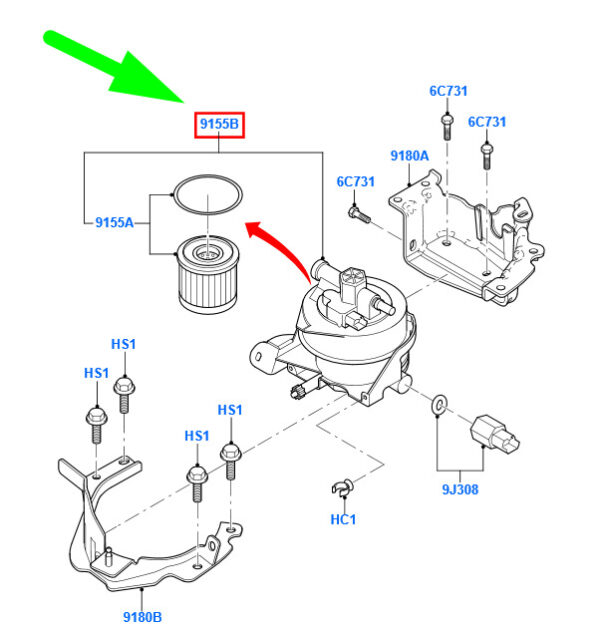 1346963 - FORD C-MAX MK1 Fuel Filter Assy 1346963 3M5Q-9155-AC ORIGINAL
