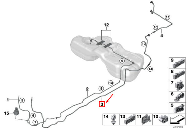16137356604 - BMW 7 G11 Scavenge Air Line 16137356604 ORIGINAL