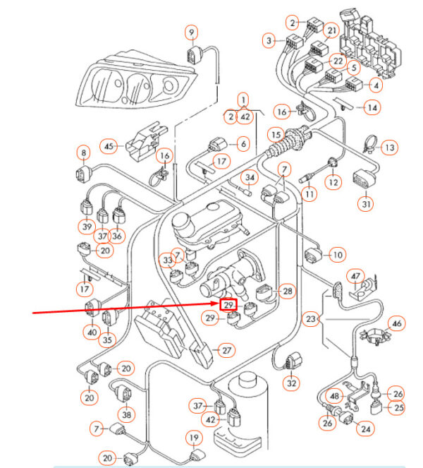 1J0972483A - NEW AUDI A2 8Z FLAT CONTACT HOUSING WITH GASKET 3 PIN 1J0972483A ORIGINAL