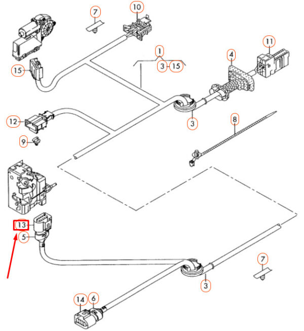 1J0973715 - NEW AUDI A3 8P 10 PIN FLAT CONNECTOR HOUSING 1J0973715 ORIGINAL